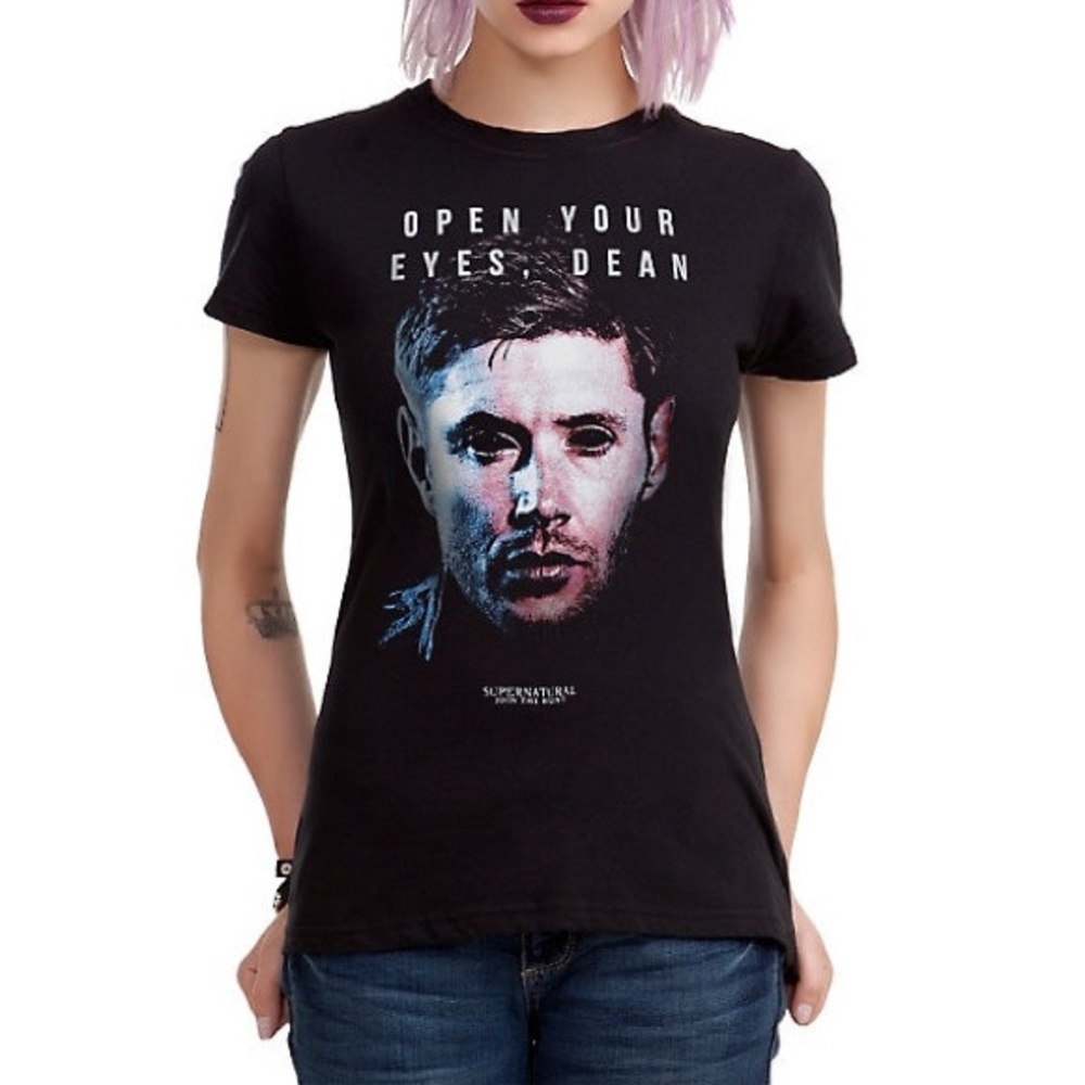 Supernatural Dean Open Your Eyes Girls T-shirt